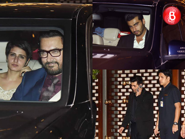 Aamir Khan, Fatima Sana Shaikh, Karan Johar and Arjun Kapoor snapped at Mukesh Ambani's party