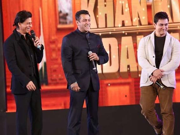 Shah Rukh Khan, Salman Khan and Aamir Khan in a music video