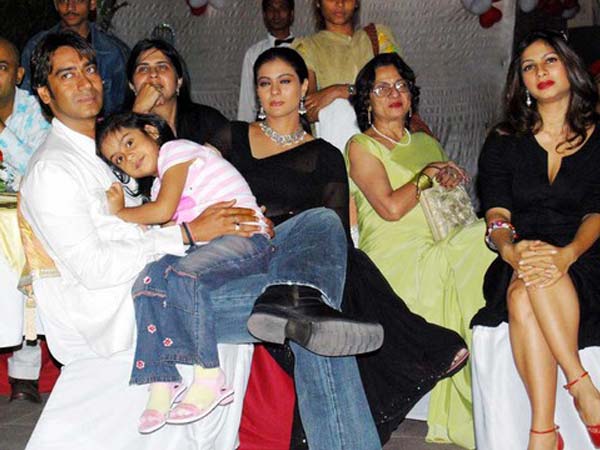 Ajay Devgn, Kajol, and family