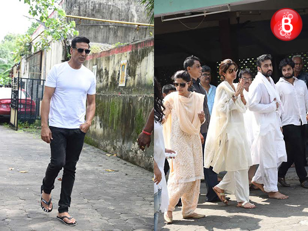 Akshay Kumar snapped at Shilpa Shetty Kundra's father's funeral