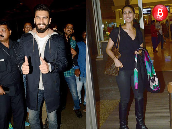 Ranveer Singh and Vaani Kapoor snapped at airport leaving for Paris