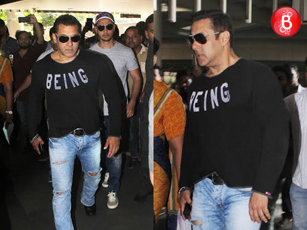 Salman Khan and Aayush Sharma snapped returning at Mumbai airport