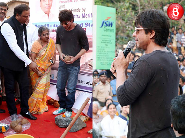 Shah Rukh Khan is snapped at the Bandstand promenade Bhumi poojan