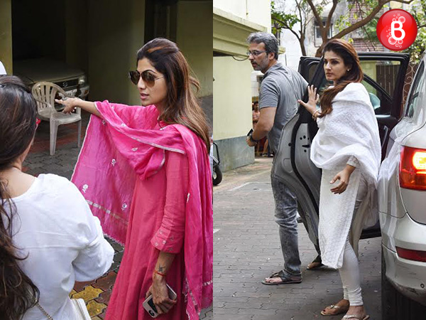 Raveena Tandon and Anil Thadani snapped outside Shilpa Shetty Kundra's residence