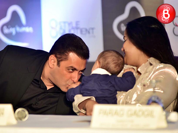 Salman Khan, Arpita Khan Sharma and baby Ahil at Being Human Jewellery launch