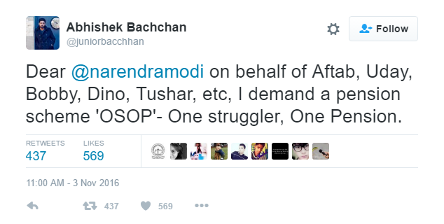 Abhishek Bachchan parody account Twitter