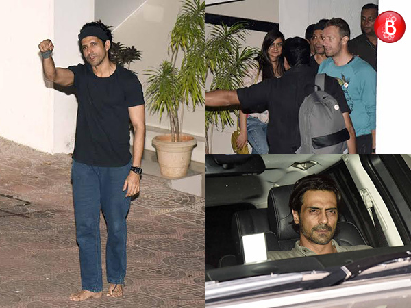 Arjun Rampal and Chris Martin are snapped outside Farhan Akhtar’s residence