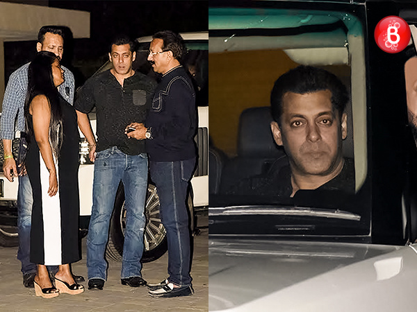 Salman Khan and Baba Siddique are snapped leaving Arpita Khan Sharma's residence