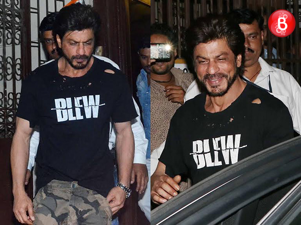Shah Rukh Khan is snapped outside a recording studio