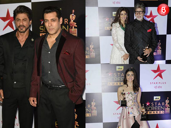 Amitabh Bachchan, Shah Rukh Khan, Salman Khan and Alia Bhatt at Star Screen Awards 2016