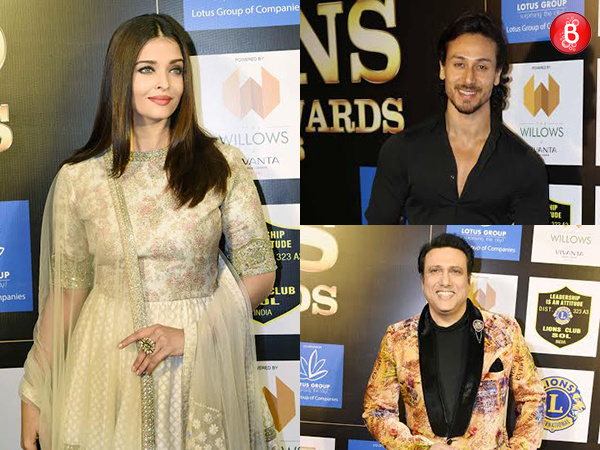 Aishwarya Rai Bachchan, Tiger Shroff and Govinda at red carpet of Lions Gold Awards 2017