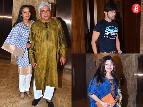 Javed Akhtar, Shabana Azmi, Himesh Reshammiya and Alka Yagnik at Ramesh Taurani’s birthday party