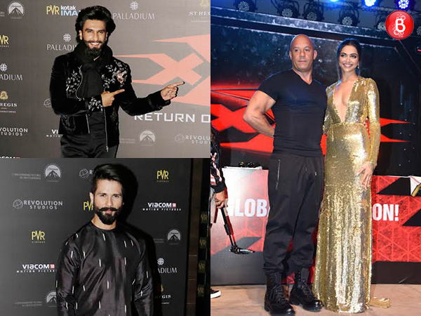 Ranveer Singh, Deepika Padukone, Shahid Kapoor and Vin Diesel at 'xXx: Return of Xander Cage’ premiere