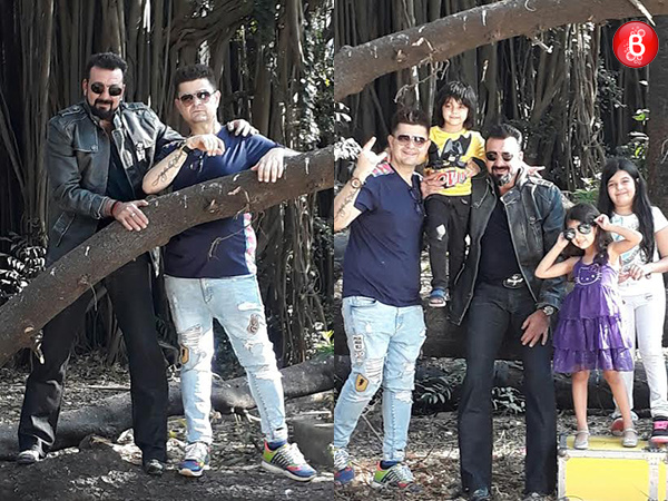 Sanjay Dutt is snapped with Dabboo Ratnani and his kids