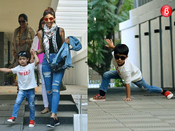 Shilpa Shetty Kundra and Viaan Raj Kundra snapped after a lunch outing