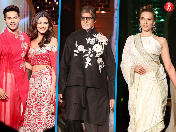 Amitabh Bachchan, Alia Bhatt, Varun Dhawan and Iulia Vantur at a charity event