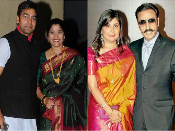 Ashutosh Rana with wife and Gulshan Grover with wife