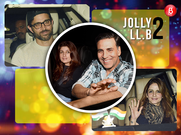 Hrithik Roshan, Sussanne Khan, Akshay Kumar and Twinkle Khanna snapped at 'Jolly LL.B 2' screening