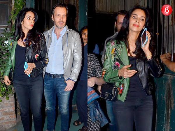 Mallika Sherawat and Cyrille Auxenfans spotted together after a party