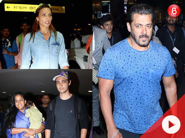 Salman Khan, Iulia Vantur, Arpita Khan Sharma and Aayush Sharma at airport