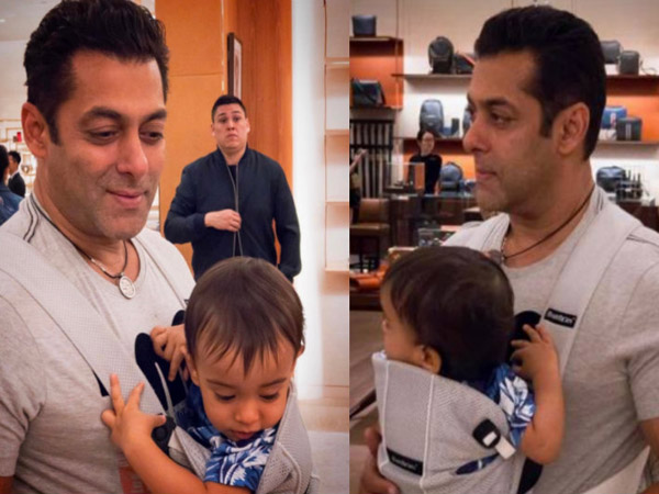 Salman Khan with his nephew Ahil