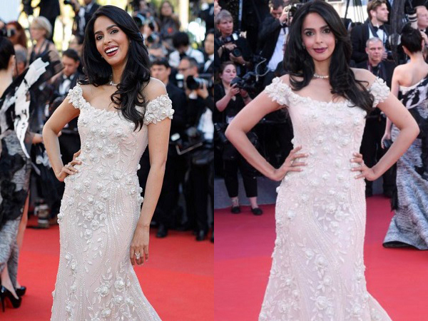 Mallika Sherawat at Cannes 2017 in a gown