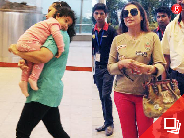 Rani Mukerji and baby Adira are snapped at the airport