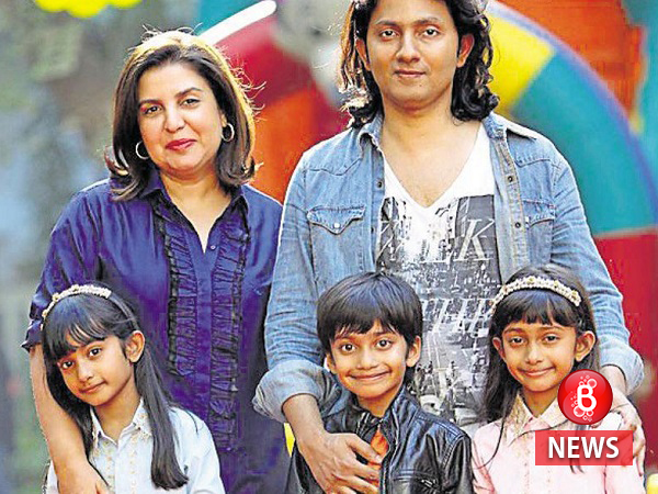 Shirish Kunder and Farah Khan with children