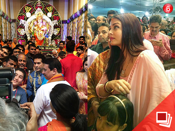 Aishwarya Rai Bachchan and Sachin Tendulkar visit to seek blessings from Ganpati Bappa