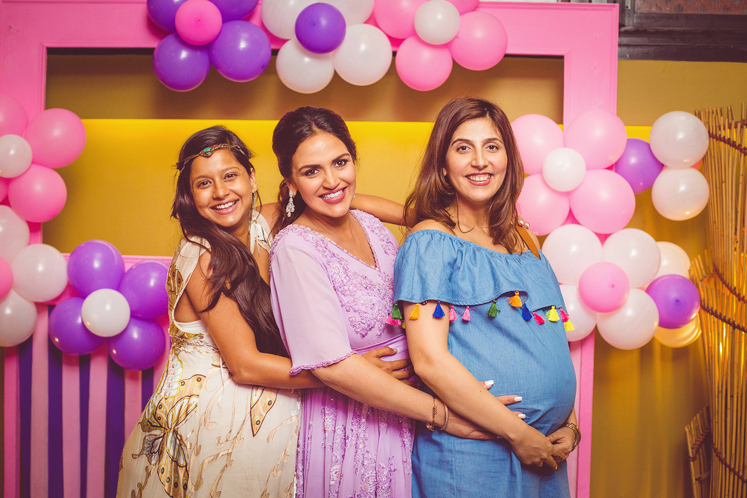 Mom-to-be, Nisha Rawal poses with fashion designer Rohit Verma and other  friends during her baby shower held in Mumbai - Photogallery