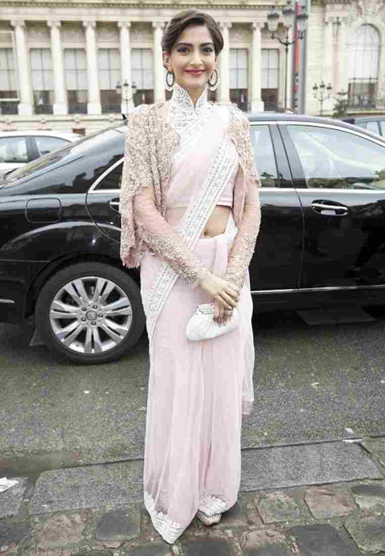 Pregnant Sonam Kapoor Is A Vision In A Stunning Abu Jani and Sandeep Khosla  Ensemble With Her Baby Bump On Display