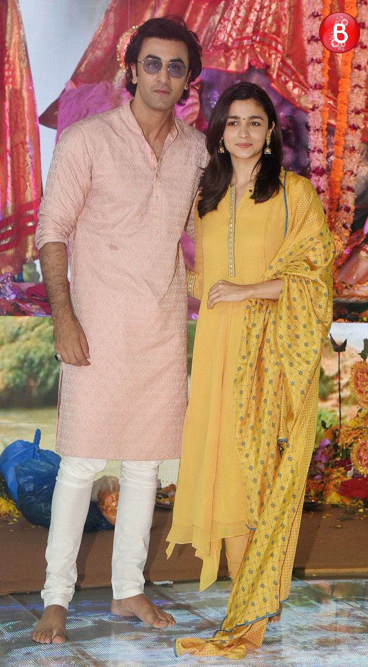 Ranbir Kapoor and Alia Bhatt at Durga puja