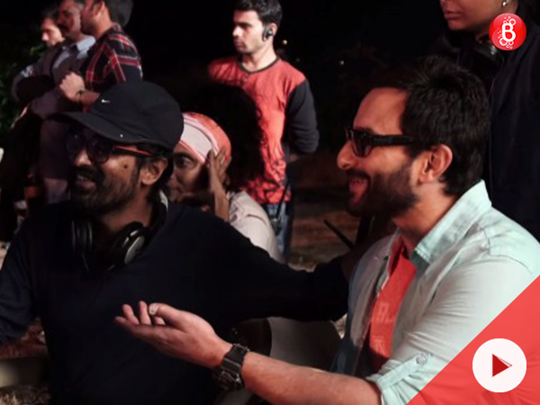 Saif Ali Khan and Raja Krishna Menon on 'Chef' film sets