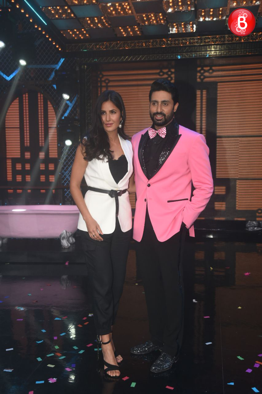 Abhishek Bachchan and Katrina Kaif on 'Lip Sing Battle' sets