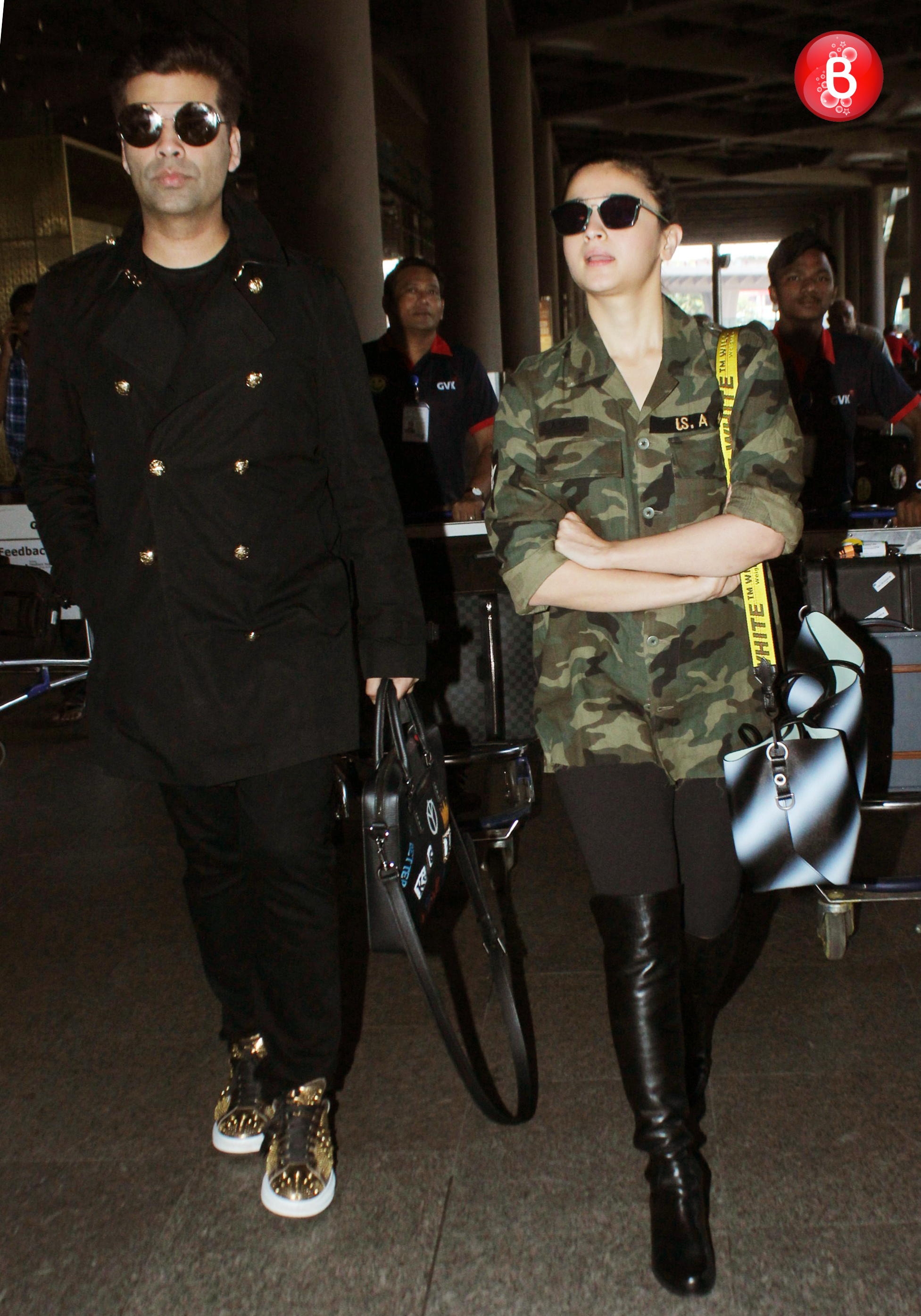 Alia Bhatt and Karan Johar at airport