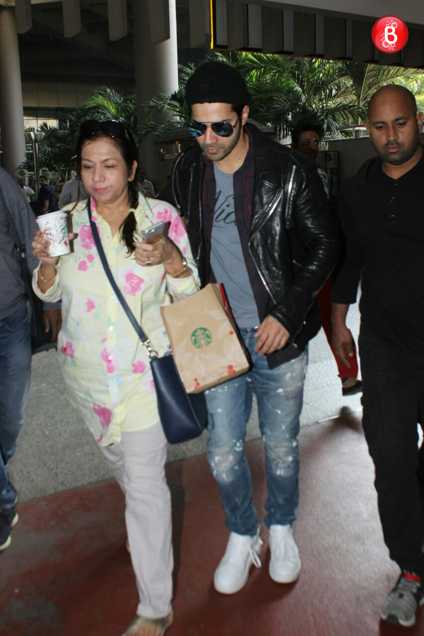 Varun Dhawan with mom