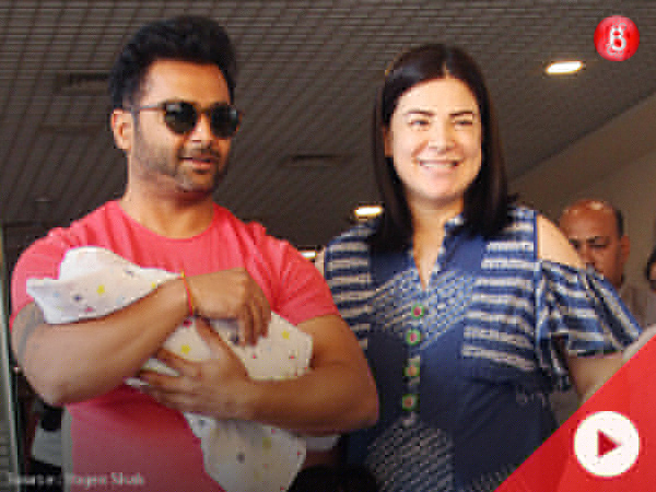 Sachiin Joshi and Urvashi Sharma on their baby boy
