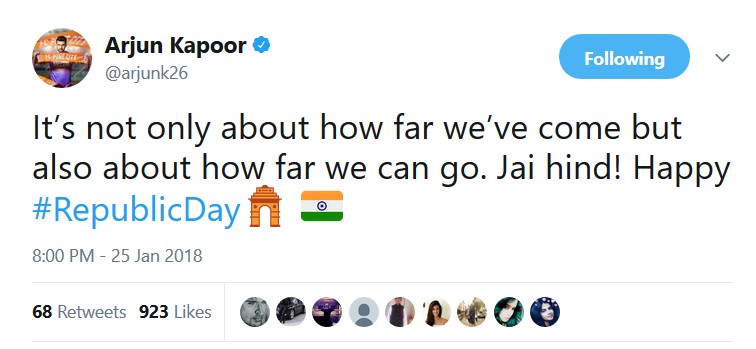Arjun Kapoor tweets