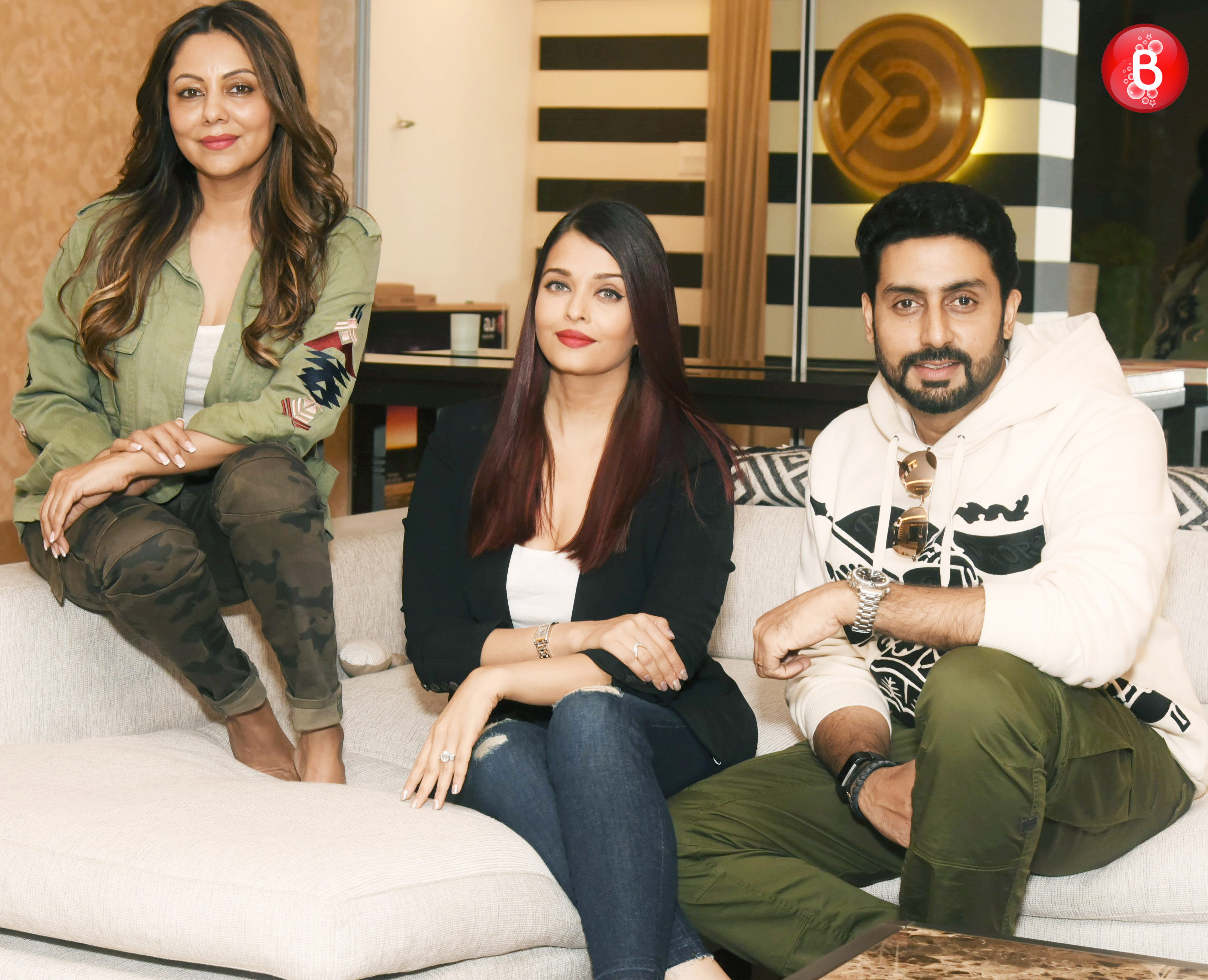 Abhishek Bachchan, Aishwarya Rai Bachchan and Gauri Khan pic