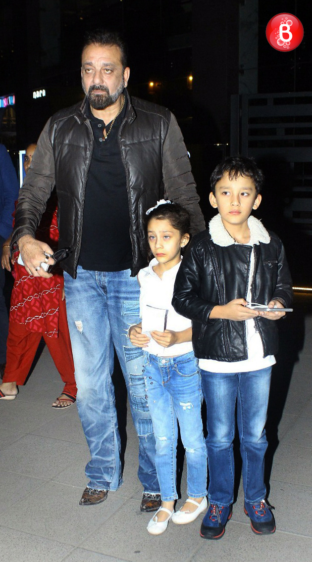 Sanjay Dutt spotted with his kids after their dinner outing