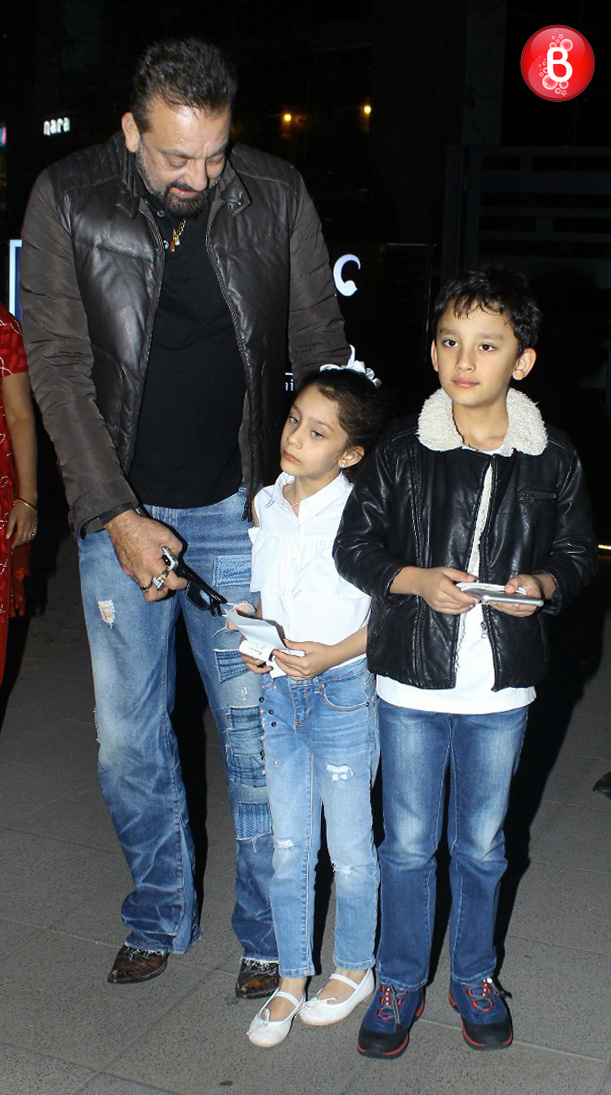 Sanjay Dutt spotted with his kids after their dinner outing