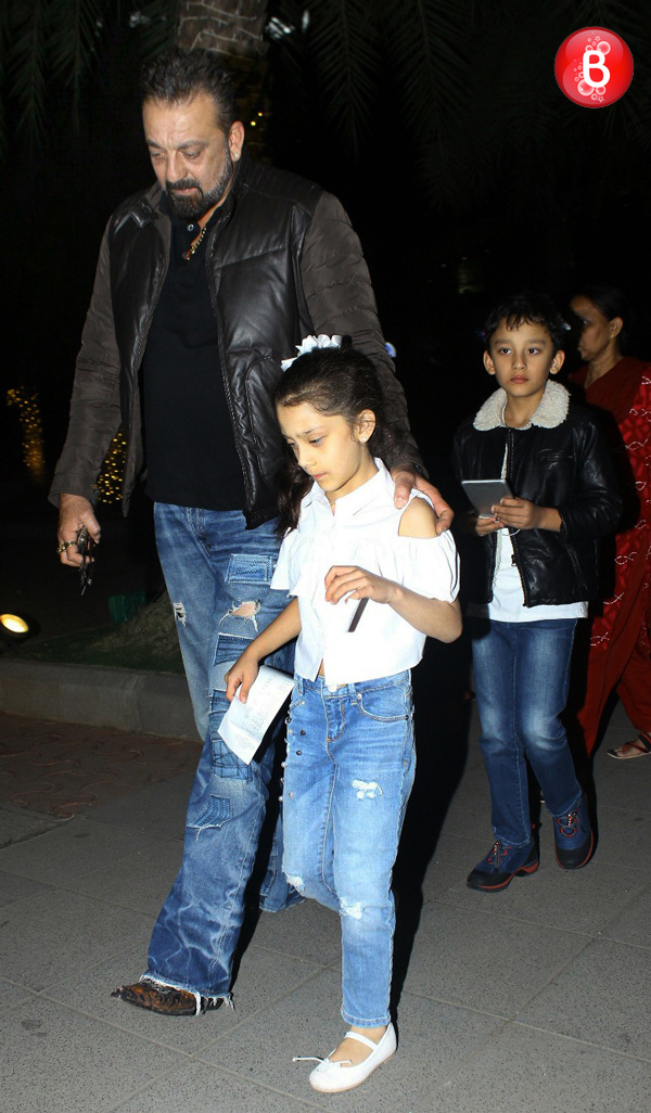 Sanjay Dutt spotted with his kids after their dinner outing