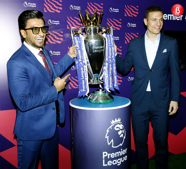 Ranveer singh and Nemanja Vidic at Premier League's event