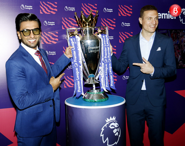 Ranveer singh and Nemanja Vidic at Premier League's event