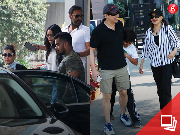 Ajay Devgn, Kajol with family and Madhuri Dixit Nene's family spotted pictures