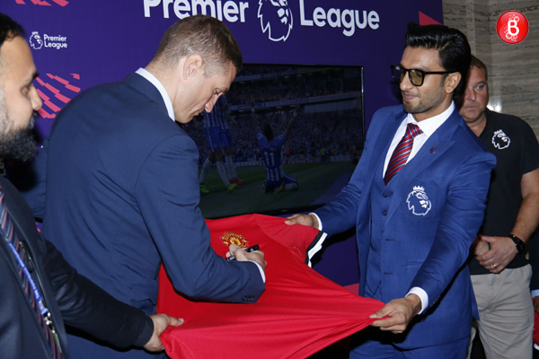 Ranveer singh and Nemanja Vidic at Premier League's event