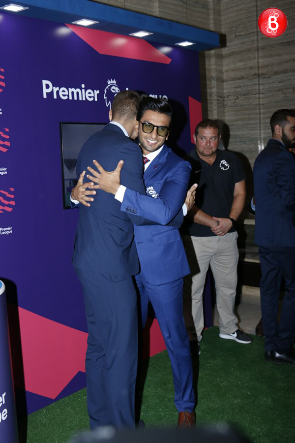 Ranveer singh and Nemanja Vidic at Premier League's event