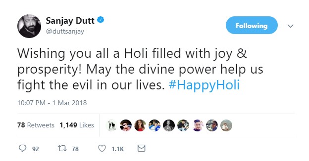 Holi wishes from Bollywood