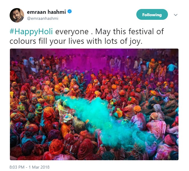 Holi wishes from Bollywood