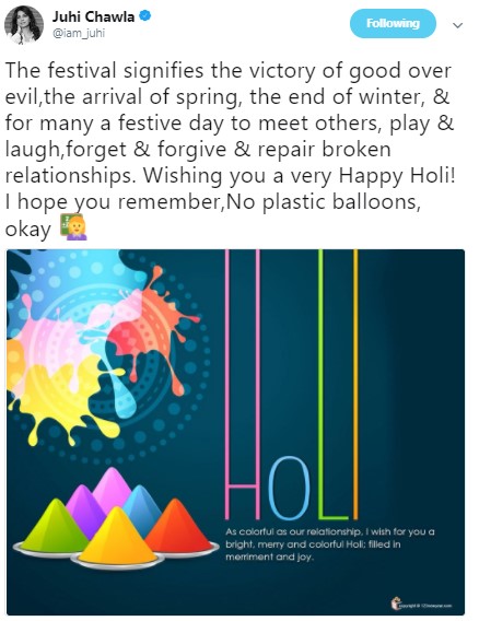 Holi wishes from Bollywood